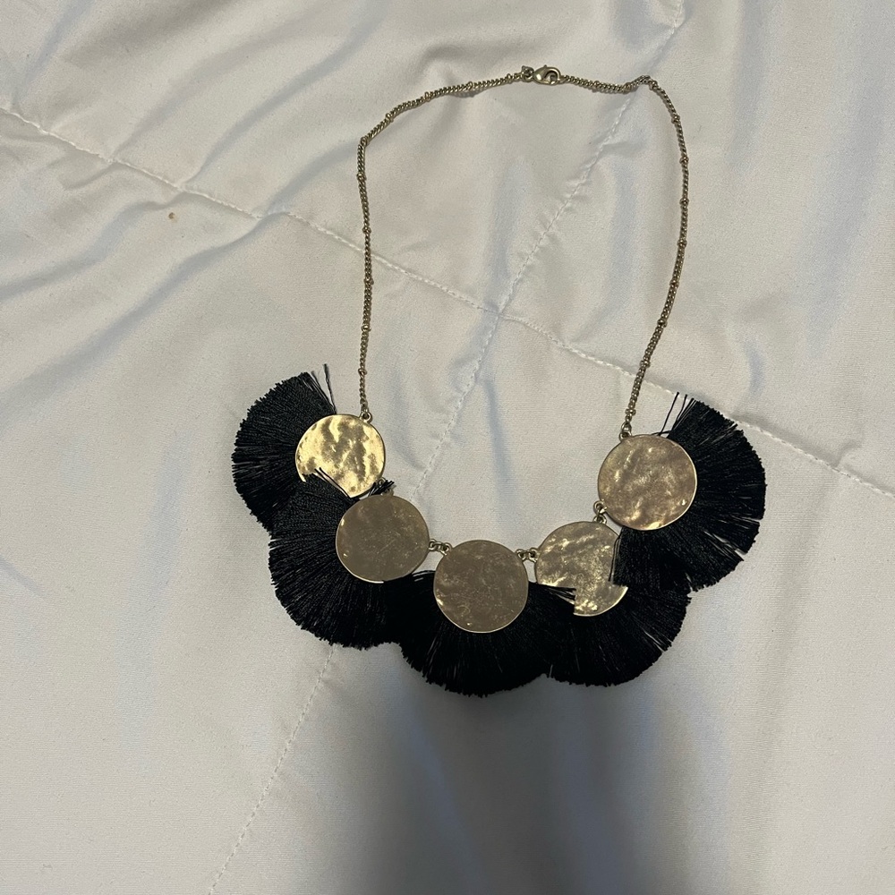Elegant Black and Gold Statement Necklace